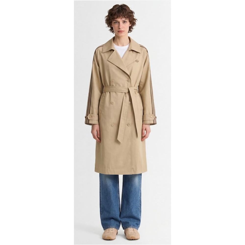 NEW ADIDAS ORIIGINALS 3 Stripe Trench Coat Women's XL KD3734